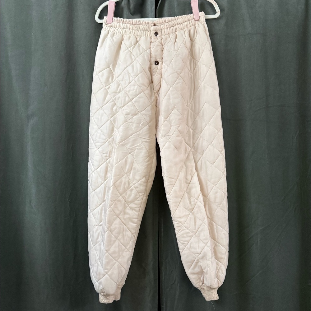 Vintage 60’s Quilted Puffer Winter Pale Pink Pants